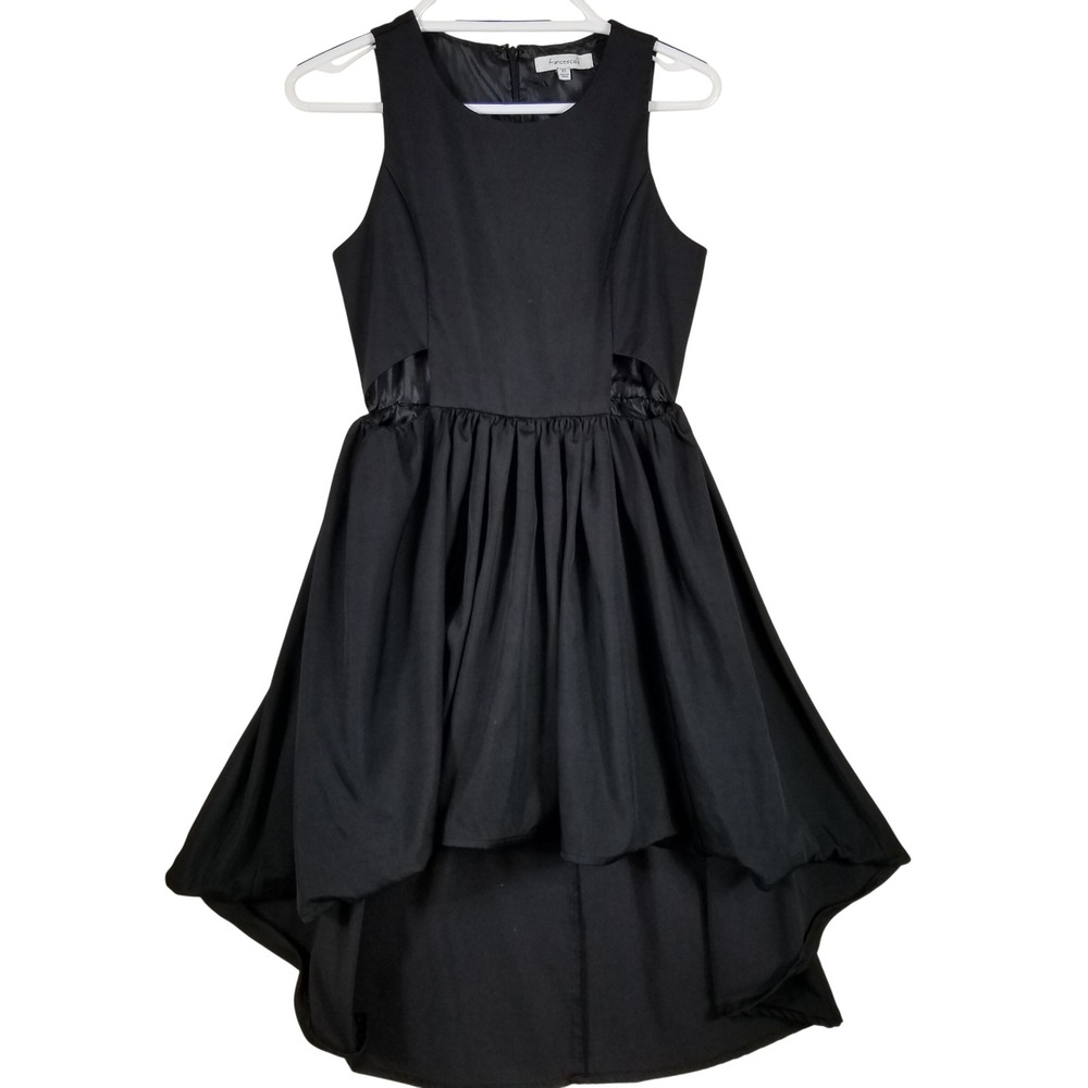 Francescas Black High Low Cut Out Side Bubble Skirt Dress XS Sleeveless